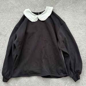 BRAND NEW - Divided Black Sweatshirt with White Collar Detail